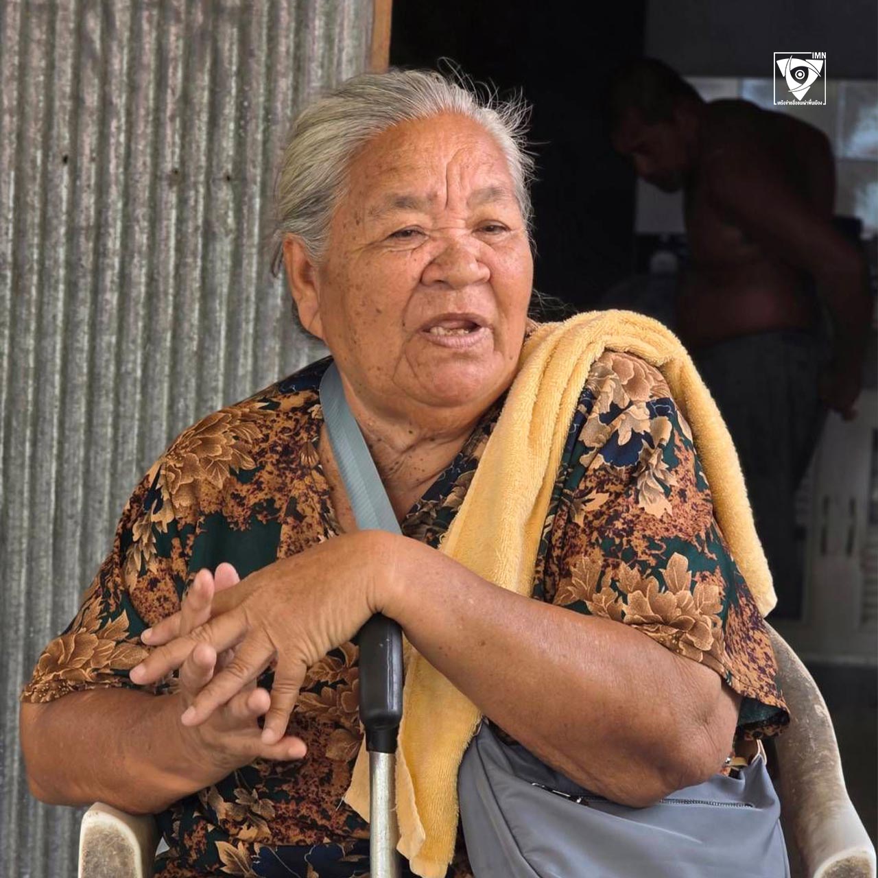 เป๊ะ ประมงกิจ วัย 72 ปี หนึ่งในสตรีที่เคยปลูกพืชผักบนเกาะรวมทั้งข้าว ภาพ: นภัสนันท์ ยาดำ
